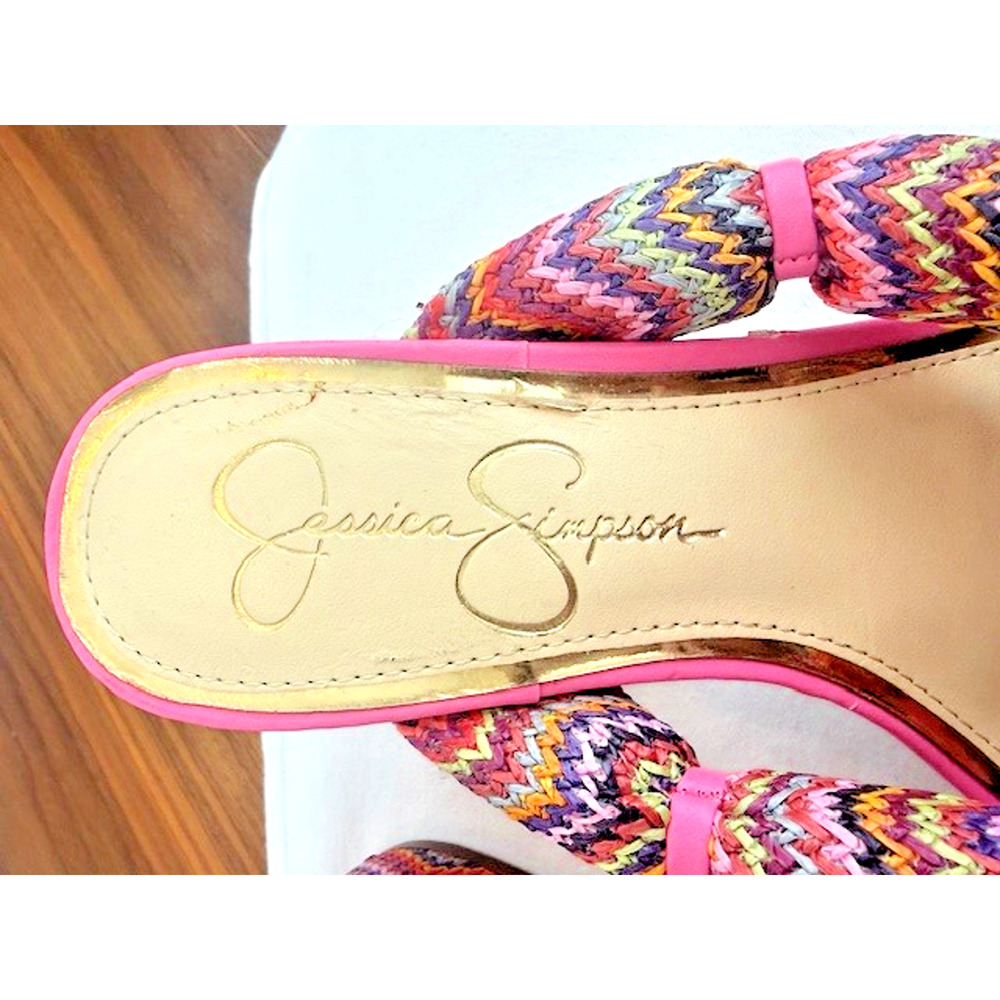 Jessica Simpson Womens Olimpio Block Heel Thong Sandal Blush Pink Multi SZ 7 - Picture 8 of 16